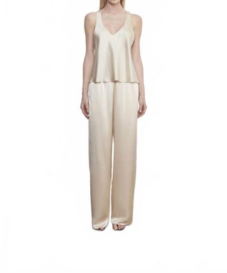 Enza Costa Silk Satin Tank In Alabaster