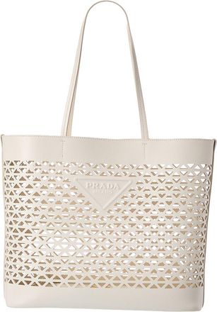 Prada Large Perforated Leather Tote