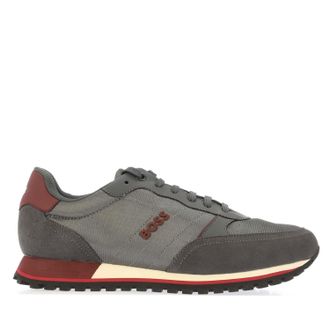 HUGO BOSS Mens Parkour Running Trainers in Grey Leather - Size UK 12