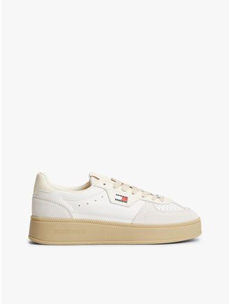 Tommy Hilfiger Womens Tommy Jeans Leather Platform Sneaker - White - US 6.5 / EU 37