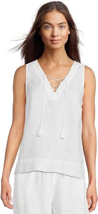 Tommy Bahama Coastalina V-neck Tie Tank Top Womens Clothing White : LG (US 12-14), Linen
