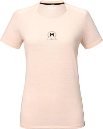 Millet Ubic Wool T-Shirt S/S T-Shirt f&uuml;r Damen | rosa/wei&szlig;