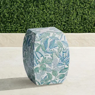 Frontgate Mosaic Vinery Handpainted Stool - Frontgate
