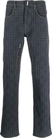 Givenchy 4G-pattern zip jeans - men - Polyester/Cotton/Cotton - 33 - Grey