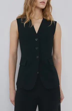 Mango Corset Back Vest in Black at Nordstrom, Size Small