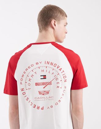 Tommy Hilfiger x Cadillac F1 - T-shirt con tachimetro bianca e rossa-Bianco