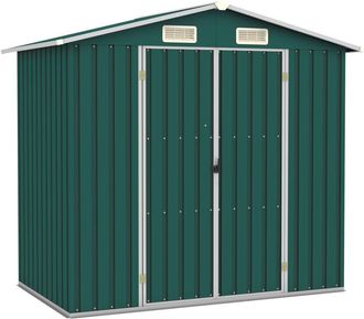 vidaXL Cobertizo De Jard&iacute;n Acero Galvanizado Verde 205x129x183 Cm Vidaxl