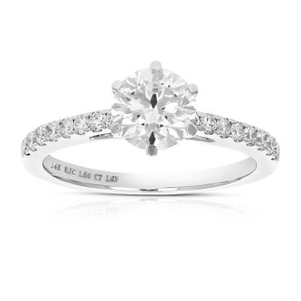 Vir Jewels 1.50 cttw Wedding Engagement Ring for Women, Round Lab Grown Diamond Ring in 14K White Gold, Prong Setting