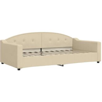 vidaXL Sof&aacute; Cama Sin Colch&oacute;n Tela Crema 100x200 Cm Vidaxl