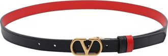 Valentino Garavani Black And Red Vlogo Signature Reversible Belt