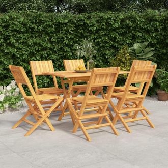 vidaXL Juego De Comedor De Jard&iacute;n 7 Piezas Madera Maciza De Teca Vidaxl