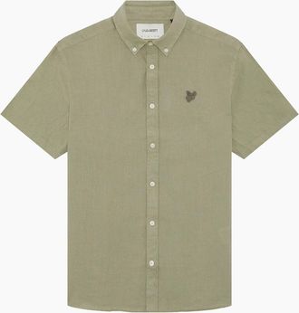 Lyle & Scott Mens Lyle & Scott Short Sleeve Linen Shirt - Tan - Size: 44/Regular