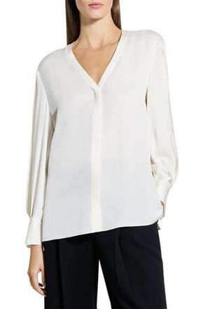 Theory Woven Silk Shirt in Ivory at Nordstrom Rack, Size X-Large