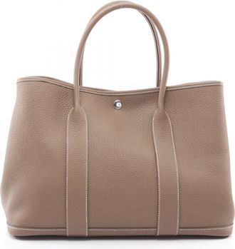 Herm&egrave;s Etoupe Gray Gray Negonda Leather Tote Bag (Pre-Owned)