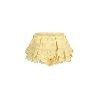 Isabel Marant Womens Bicolor Cotton Bermuda Shorts