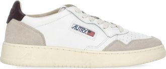 Autry White Medalist Low Suede Inserts Sneakers