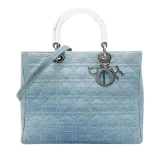 Dior Pre-owned Lady Dior Satchel - Dames - Vintage Handtas - Blauw - ONE Size - Denim - Vintage