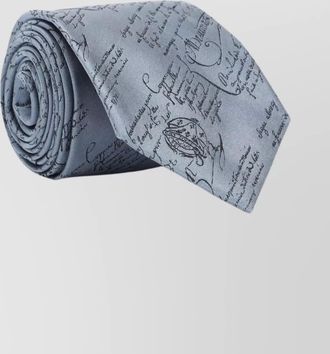 Berluti script pattern silk tie