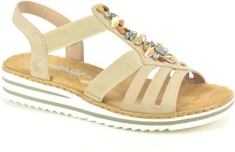 Rieker Beige Sand. + Fantasie - Dames - Sleehakken - Beige - 41 EU - Schoenen