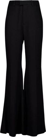 Balenciaga Fluid Flared Viscose Broeken - Dames - Wijde Broeken - Zwart - S - Broeken