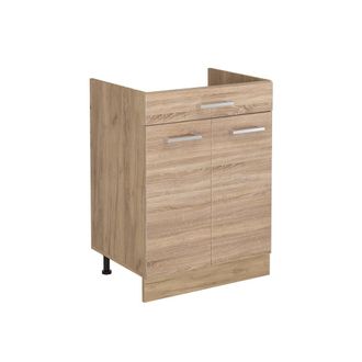 Vicco Mueble Bajo De Cocina R-line, Sonoma/roble Dorado, 60 Cm Con Caj&oacute;n Sin Encimera, Vicco