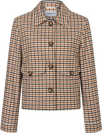 More & More More & More, Jassen, Dames, Bruin, L, Gecropt geruite blazer