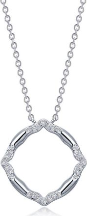 Lafonn Simulated Diamond Geometric Pendant Necklace in White at Nordstrom Rack