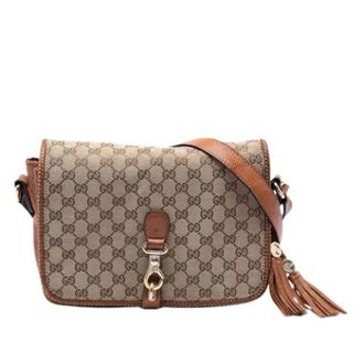 Gucci Pre-owned Cross Body Bags, female, Beige, Size: ONE SIZE Pre-owned Canvas Crossbody Bag