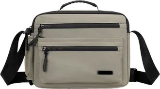 Generic Compatible For Mens Casual Oxford Cloth Bag Simple Shoulder Crossbody Style Handbag Neutral Minimalist Pure Color Polyest(Khaki)