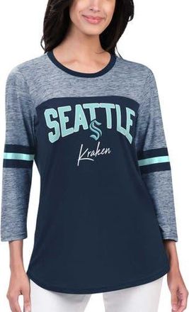 G-III 4Her by Carl Banks Womens G-III 4Her by Carl Banks Deep Sea Blue Seattle Kraken Play The Game 3/4-Sleeve T-Shirt in Navy at Nordstrom, Size Medium
