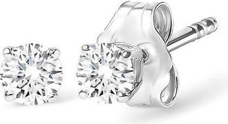 House of Brilliance 14K Gold 1/2 Cttw Round Lab Grown Diamond Solitaire Stud Earrings in White at Nordstrom