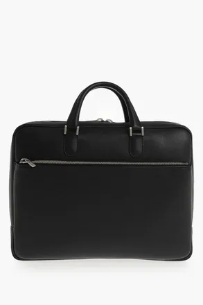 Valextra Saffiano Leather Laptop Bag With Double Handles Valextra
