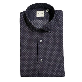 Bagutta Blue Cotton Mens Slim Fit Mens Shirt