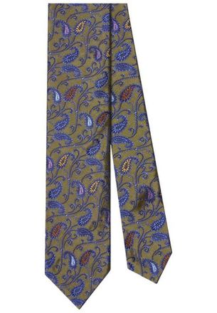 Robert Talbott Newman 7 Fold Pine Paisley Necktie in Olive at Nordstrom