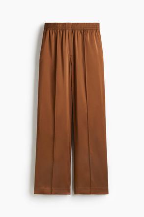 H&M Weite Hose mit Falten - Braun