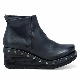 A.S.98 Womens Savina Wedge Bootie In Black