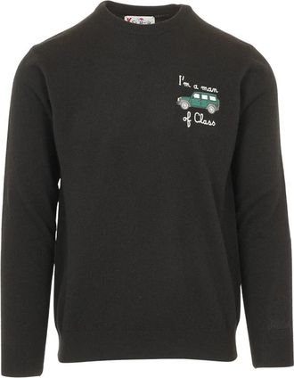MC2 Saint Barth Heron Light Crewneck Trui - Heren - Ronde hals truien - Zwart - L - Wol - Truien & Vesten