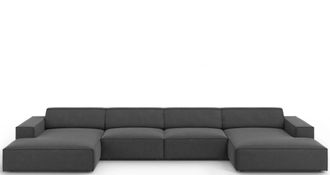 BLOOMINGLOFT Grosses 6-Sitzer Design Panoramasofa Jodie - Samtbezug