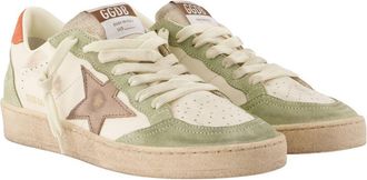 Golden Goose Womens Ball Star Sneakers - Golden Goose Deluxe Brand Leather Green Calfskin Shoes