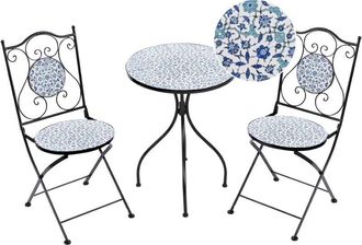 Beliani Bistro Set Folding CHAPECO Metal Black