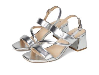 Life Stride Celia Slingback Strappy Dress Sandals Womens Sandals Silver Metallic : 7.5 W (C), Leather