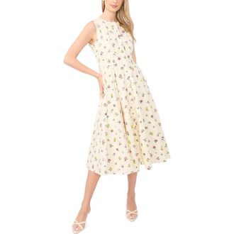 Ted Baker Joanne Floral Print Midi Dress in Vanilla Ice at Nordstrom, Size 12