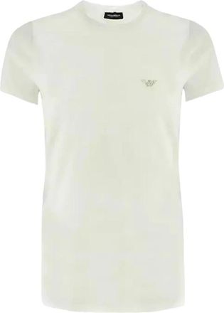 Emporio Armani TShirt MC Logo Viscose - Dames - T-shirts - Wit - XL - Tops