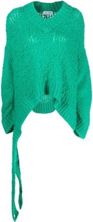 The Attico Groene Casual Trui van Alpaca Wol - Dames - V-hals truien - Groen - XS - Wol - Truien & Vesten