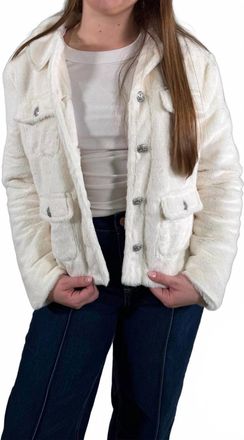 Dear John Denim Sherpa Button-Front Jacket In Soft Cream