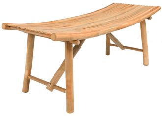 Nordlys Bamboo Wood Entryway Bench in Brown