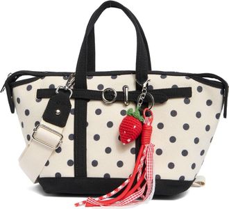 Madden Girl Mini Canvas Tote in Natural/Black Polka Dot at Nordstrom Rack