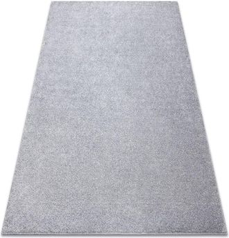RugsX Rugsx - Carpet wall-to-wall san miguel silver 92 plain, flat, one colour grey 100x400 cm