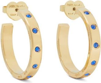 Kate Spade New York so spade flat hoop earrings in Sapphire. at Nordstrom