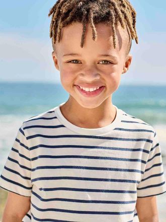 Vertbaudet Jungen T-Shirt mit Streifen indigo gestreift